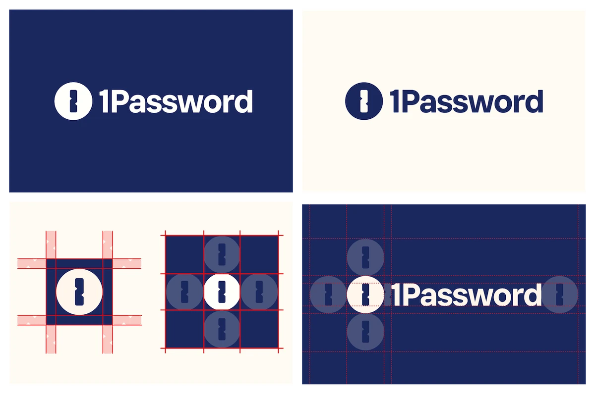 1Password wordmark and keyhole mark lockups
