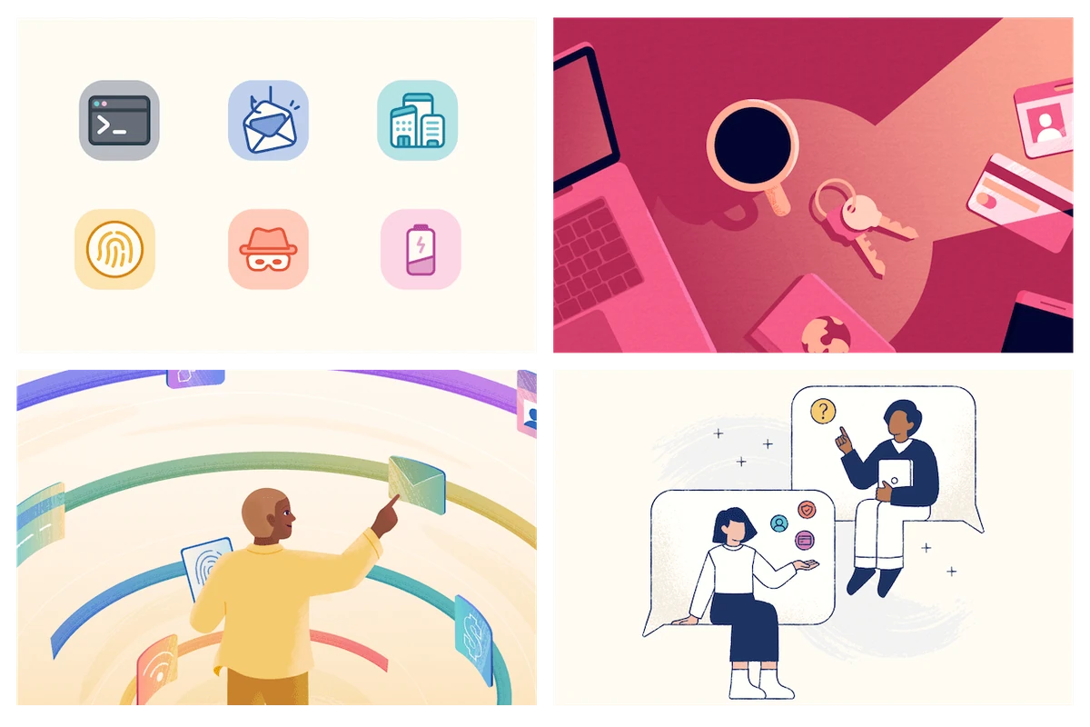 1Password illustration and icon system