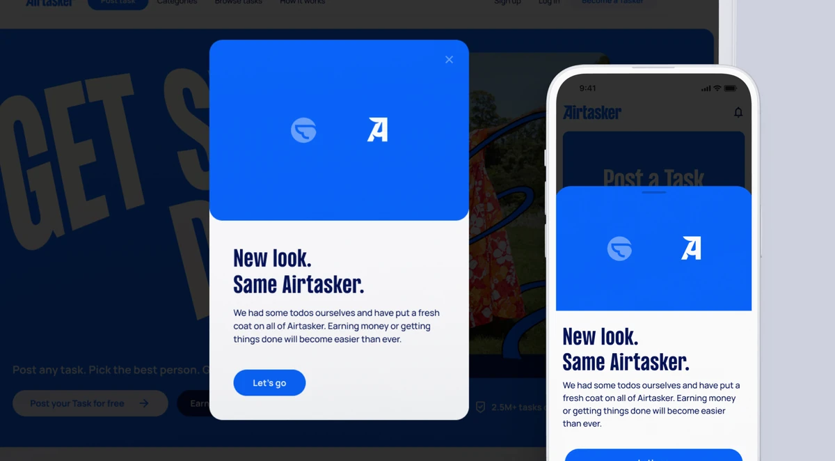 Airtasker app: 'New look. Same Airtasker.'