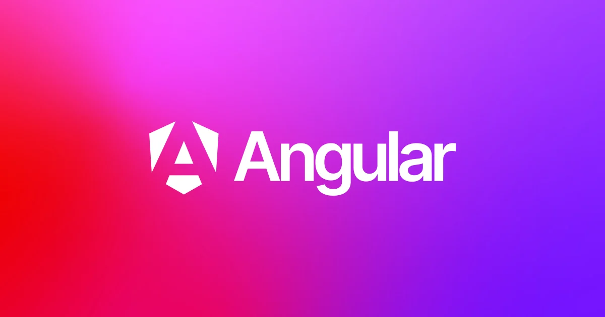 Angular-logo op een verloop van magenta naar violet
