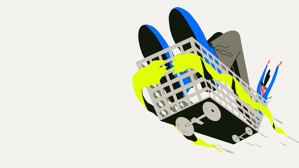 Bolt campaign image: a shopping cart in flight