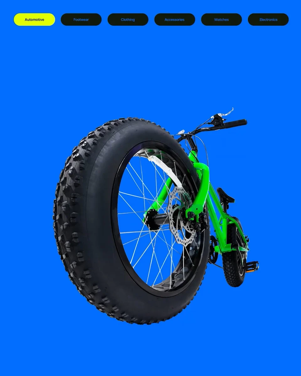 Bolt campaign image: a fat-tyre bike on blue