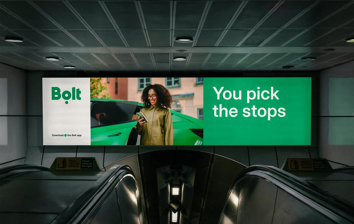 Bolt-metroreclame: 'You pick the stops'
