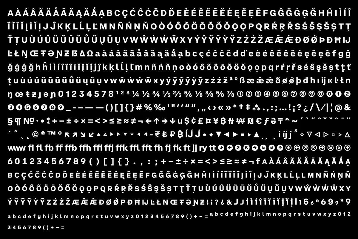 Coinbase typeface full character set