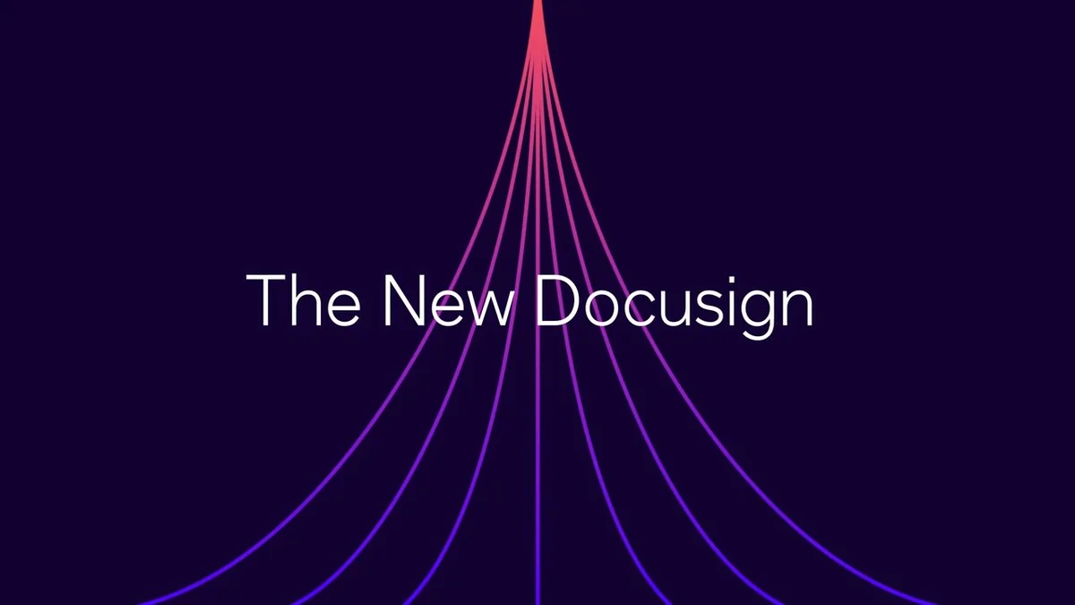 Docusign-titelkaart: 'The New Docusign'