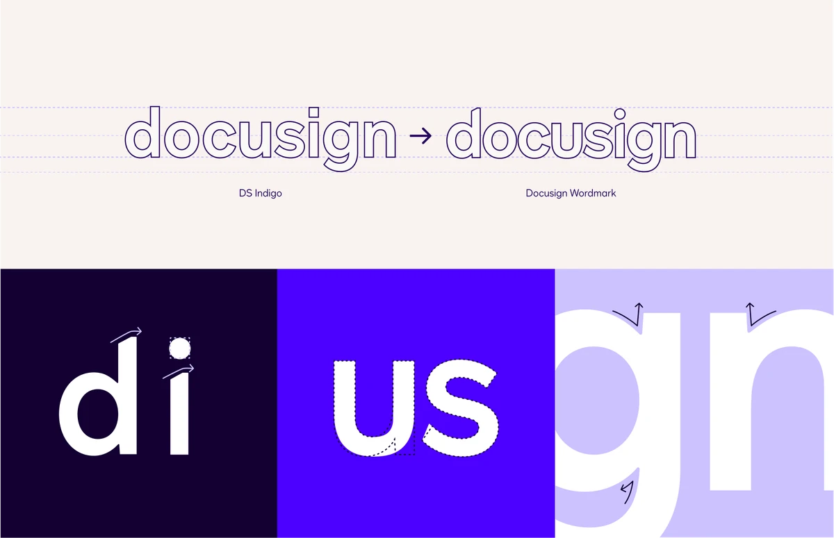 Docusign-woordmerk en letteruitsneden