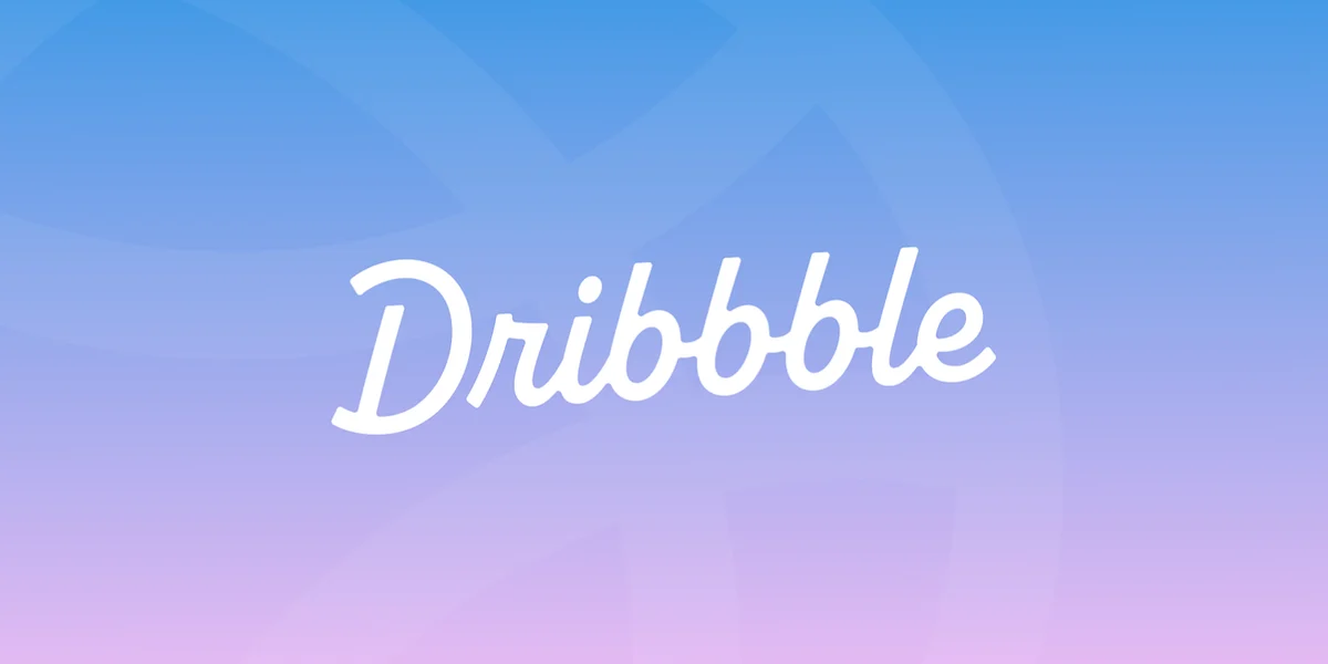 Dribbble-woordmerk op een pastelverloop