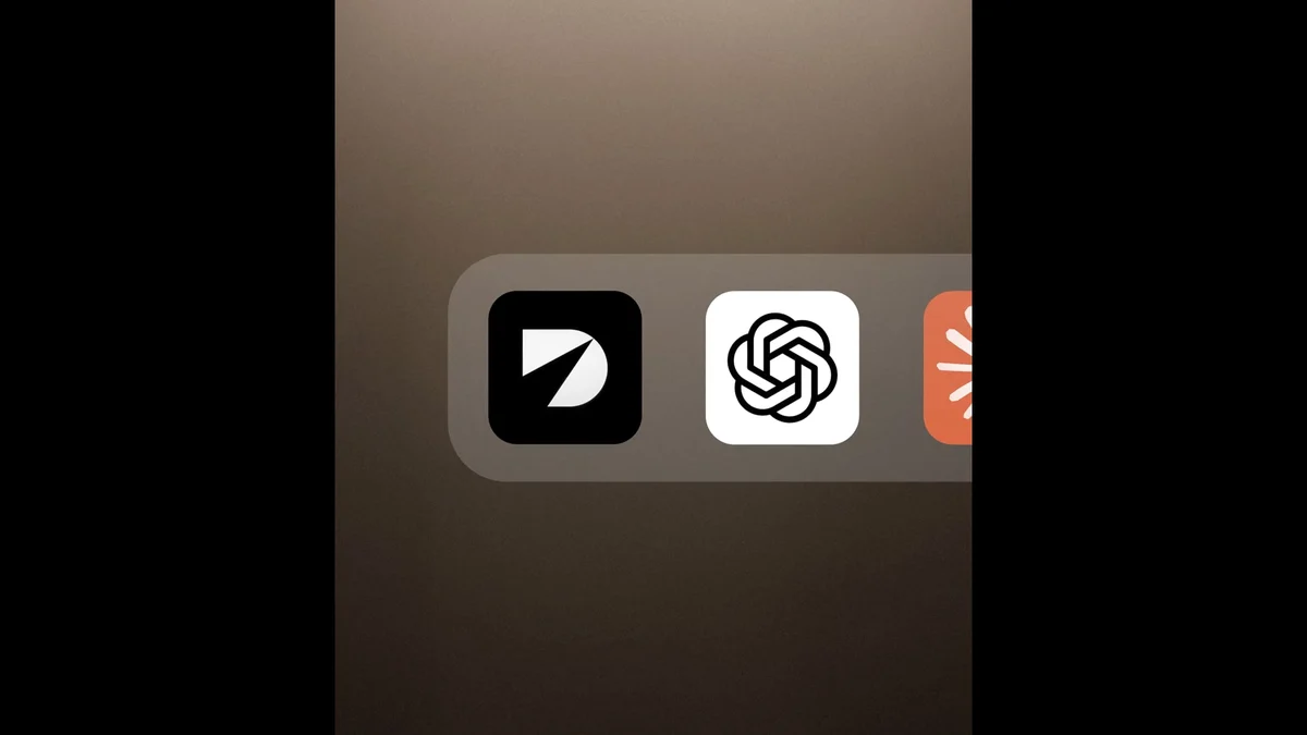 Driver-app-icoon naast andere developer-tools in een donker dock