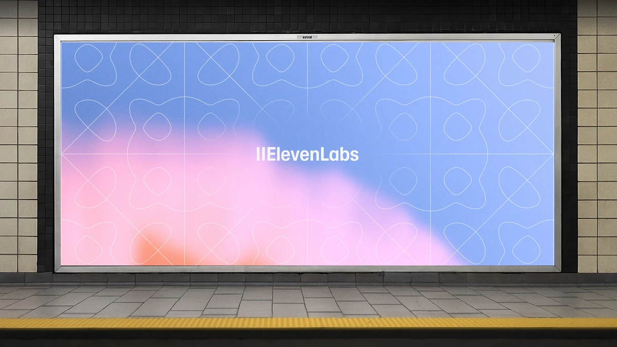 ElevenLabs-verloop op een billboard