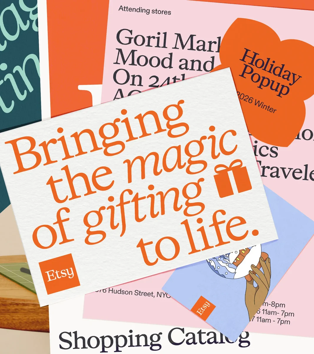 Etsy gifting catalogue cover: 'Bringing the magic of gifting to life'