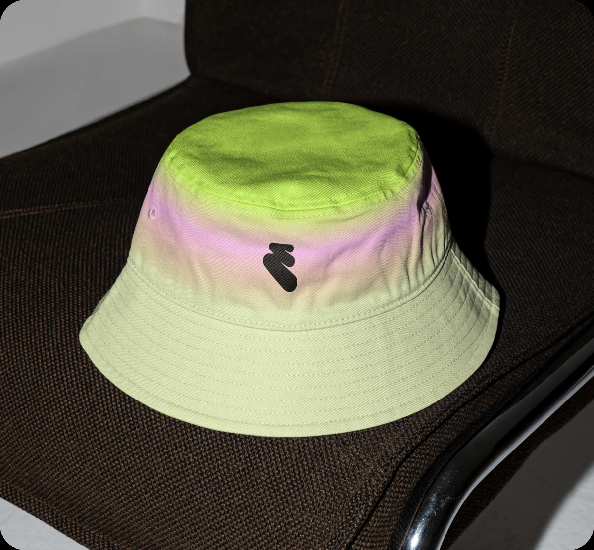 Eventbrite bucket hat in lime and pink