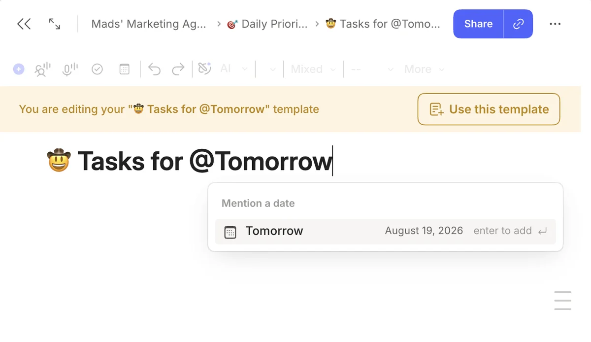 Relatieve datums toevoegen in templates