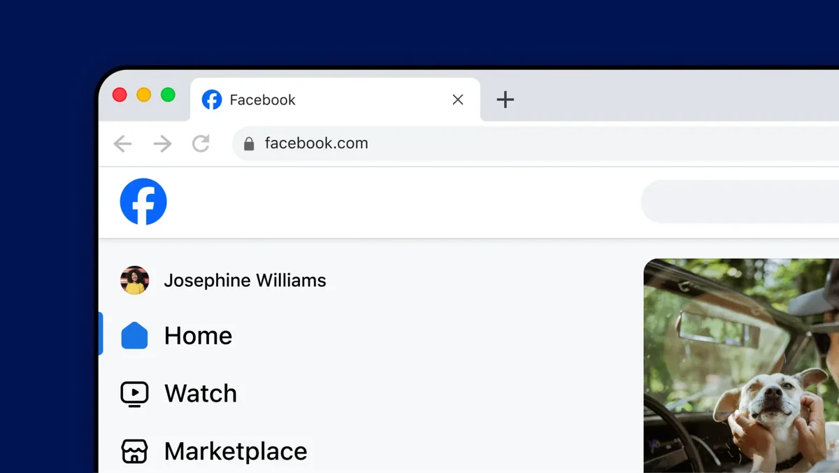 Facebook desktop interface in a browser window