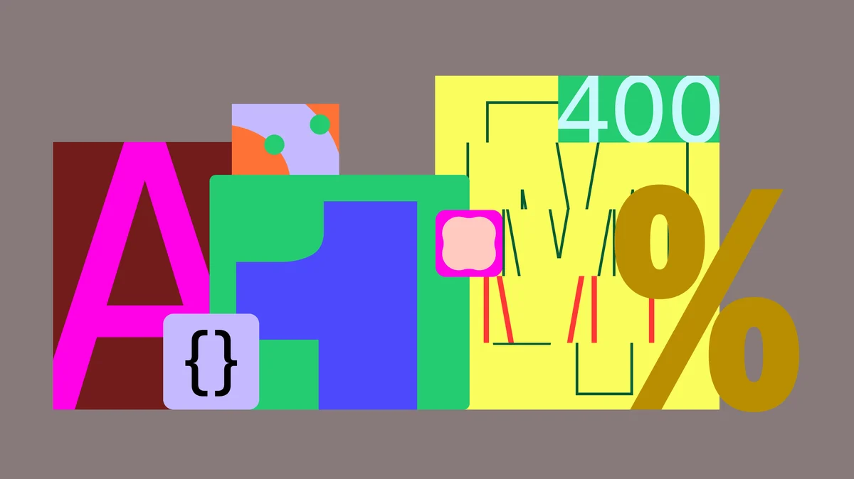 Figma collage of colourful shapes and numerals