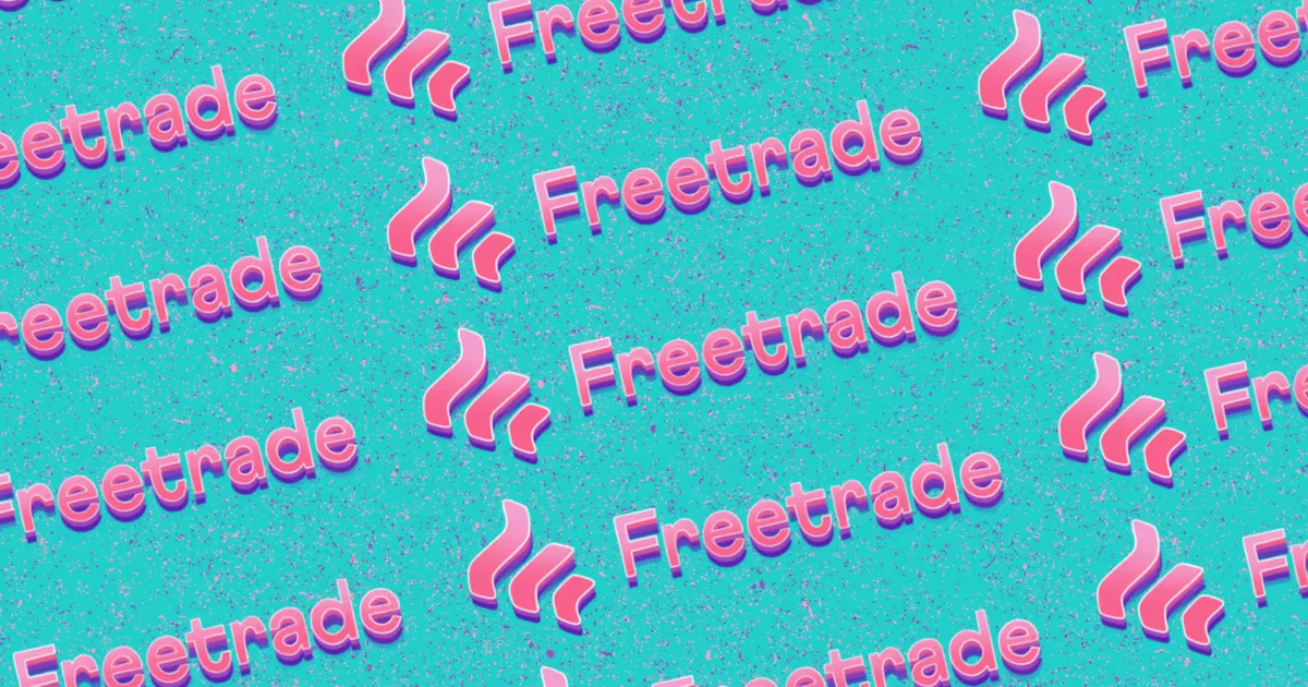 Herhalend Freetrade-woordmerkpatroon op turquoise