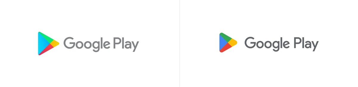 Google Play logo, old and new