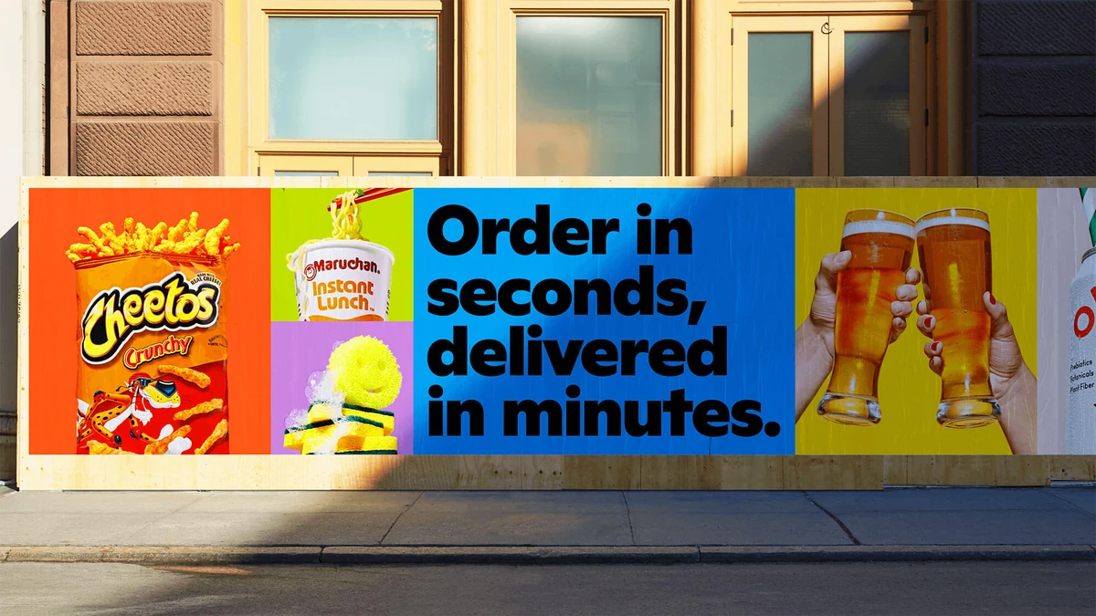 Gopuff-billboard: 'Order in seconds, delivered in minutes'