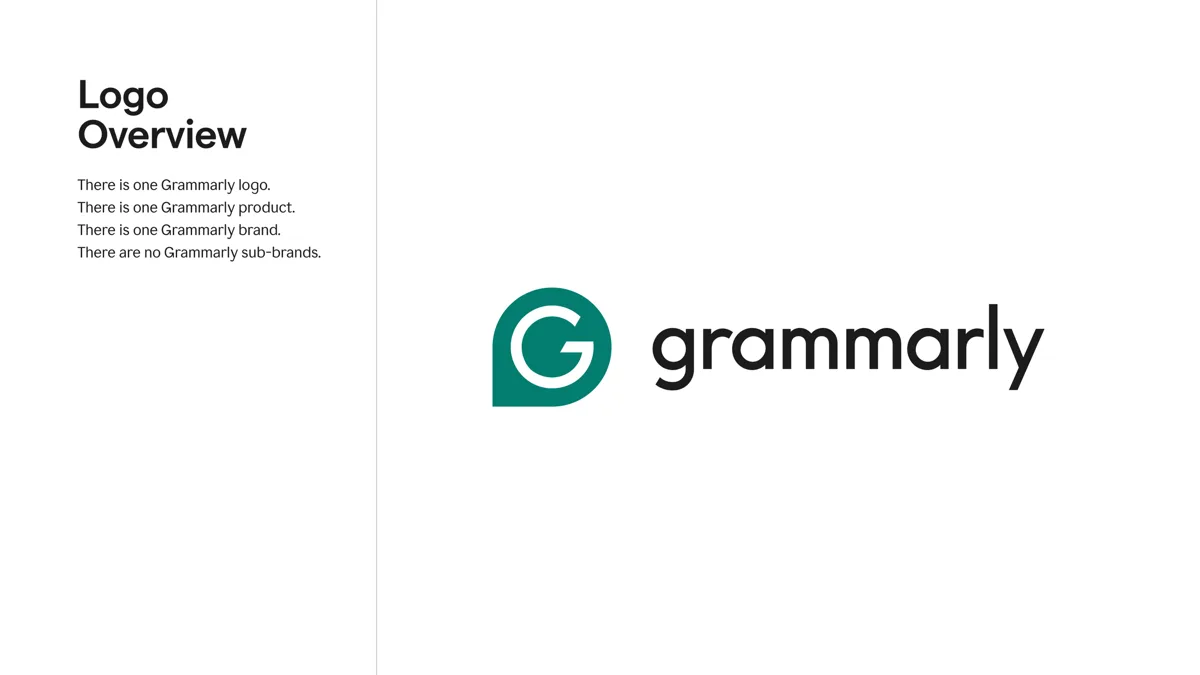 Logo-overzicht: nieuw Grammarly-logo en woordmerk