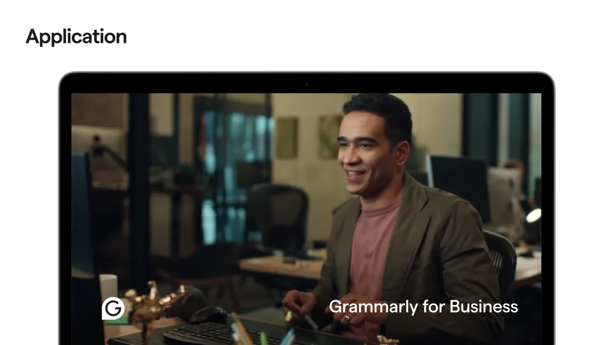Toepassing: eindbeeld van video "Grammarly for Business"