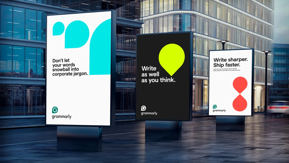 Ontwerpelementen in containervorm op buitenposters