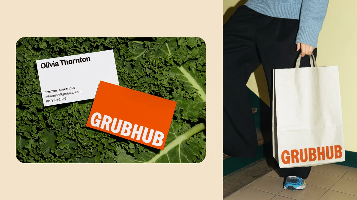 Grubhub card and delivery bag