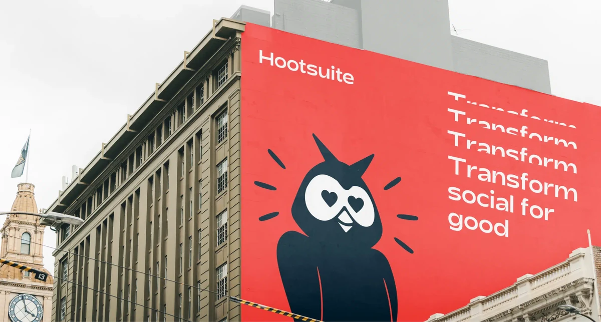 Hootsuite banner on a building