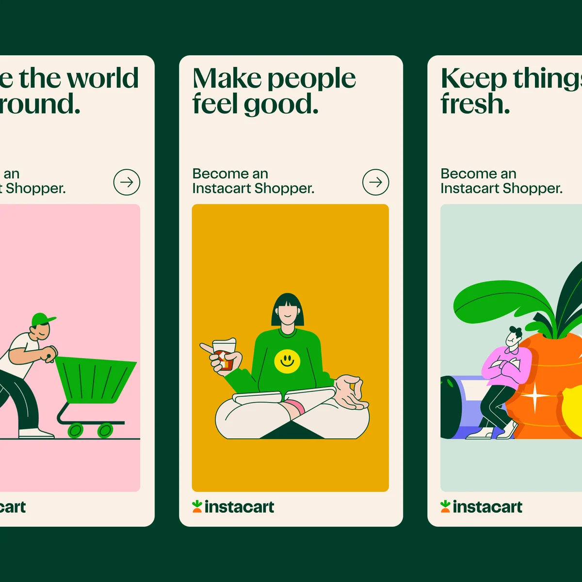 Instacart poster series with illustrations