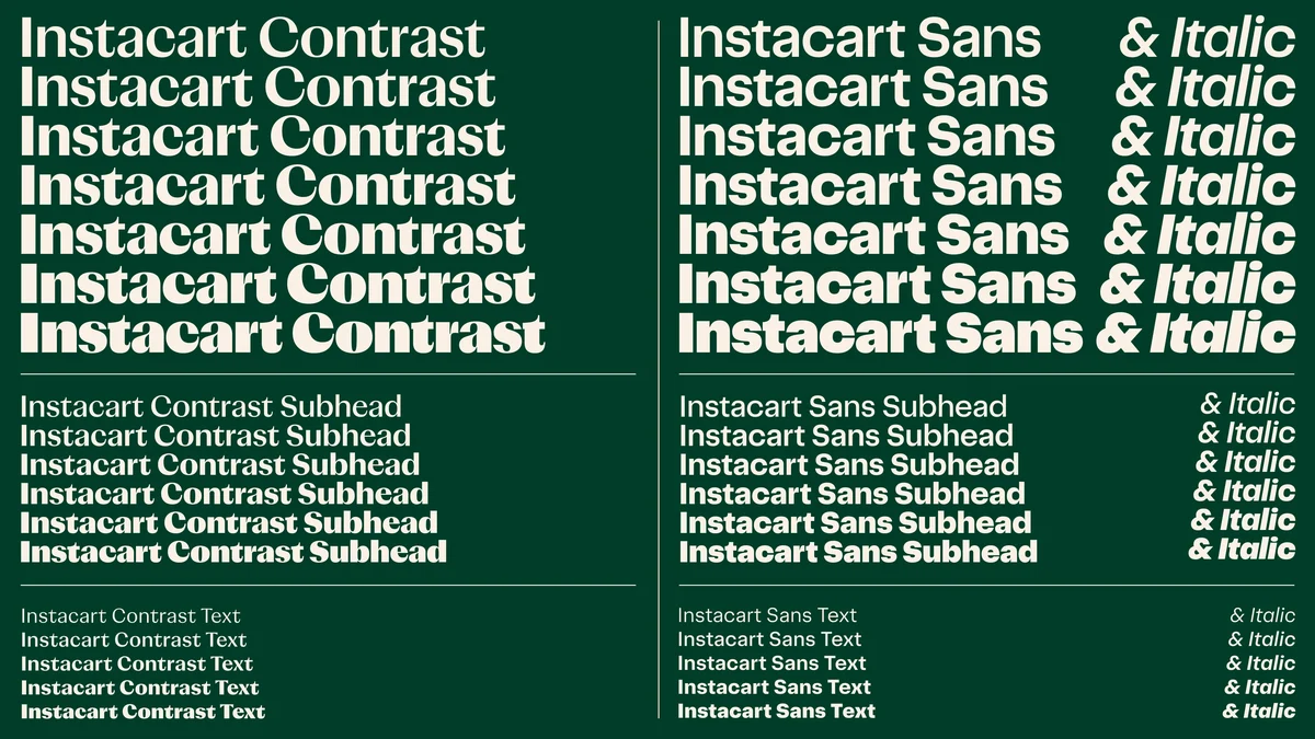 Instacart Sans en Contrast type specimen