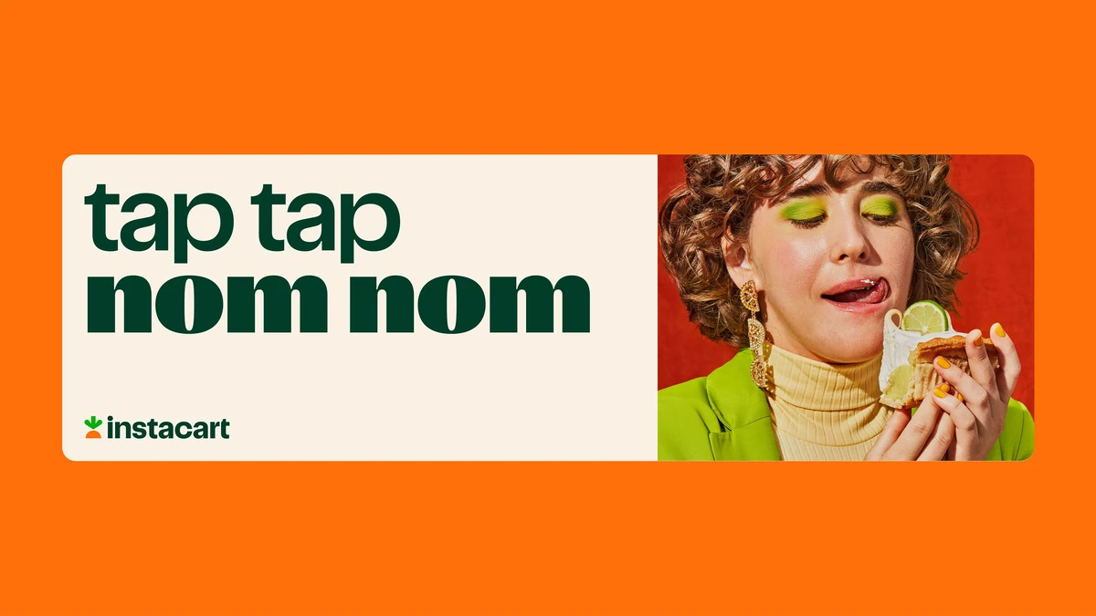 Instacart ad: 'tap tap nom nom'