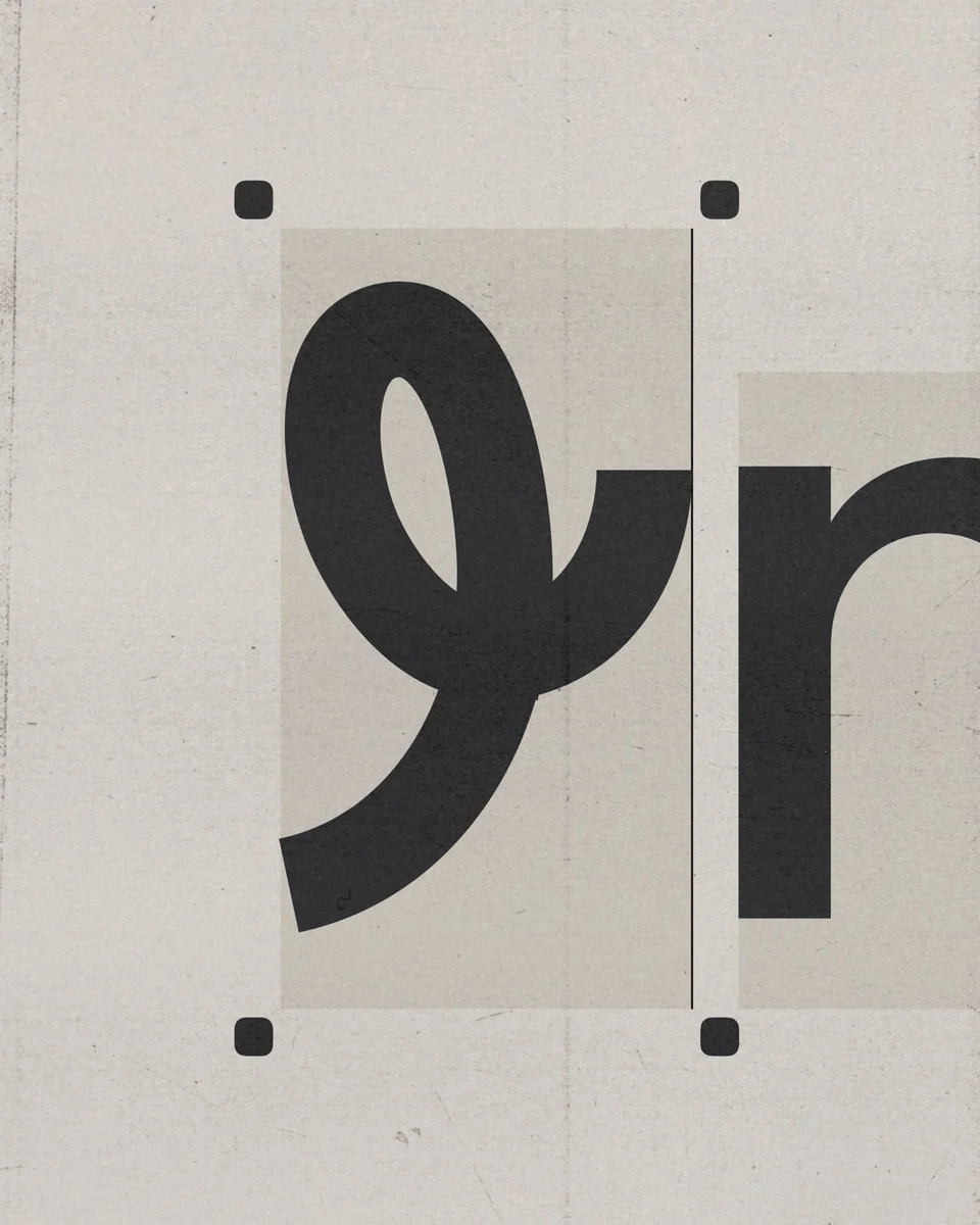 Instagram Sans letterform construction sketch
