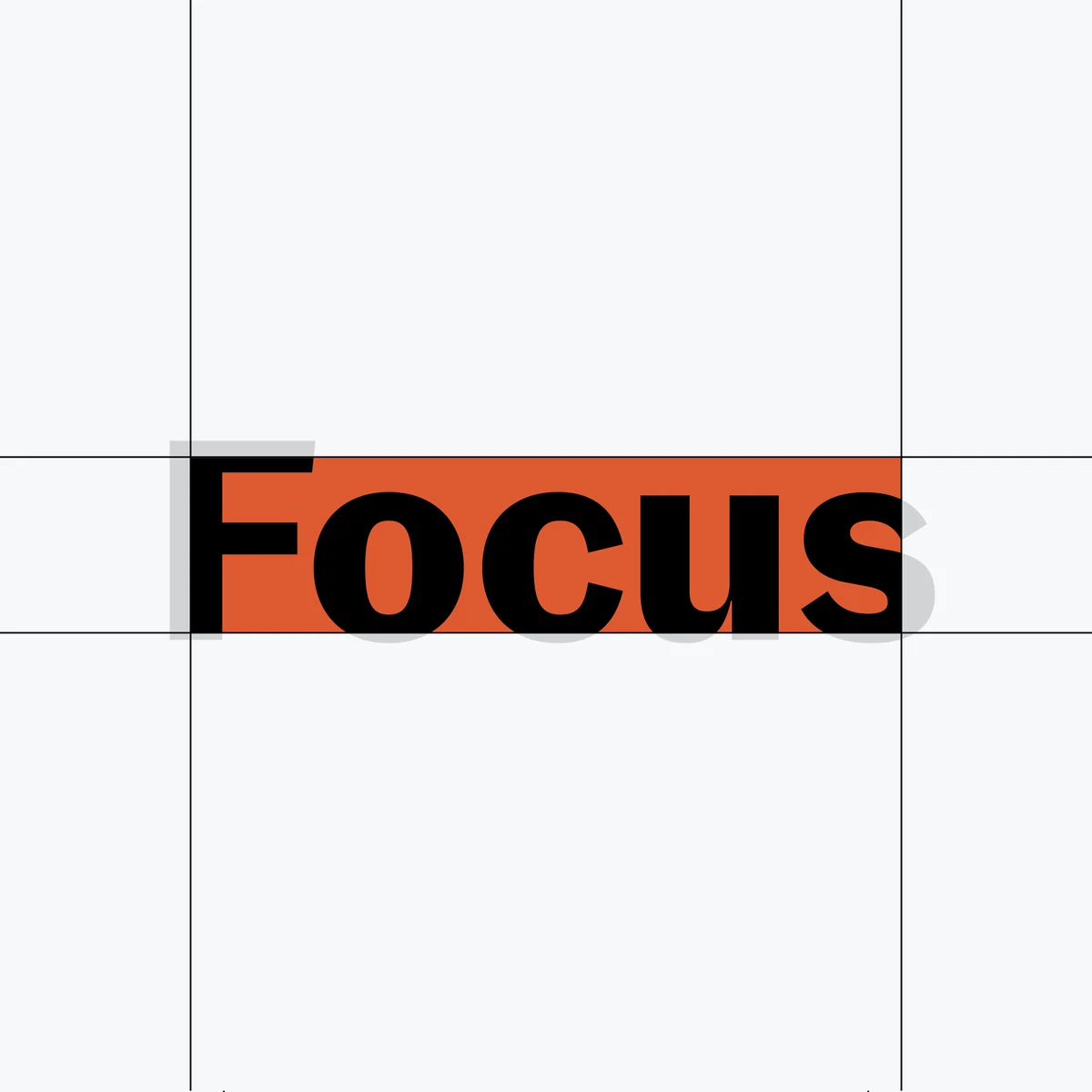 Justworks 'Focus' type with an orange highlight
