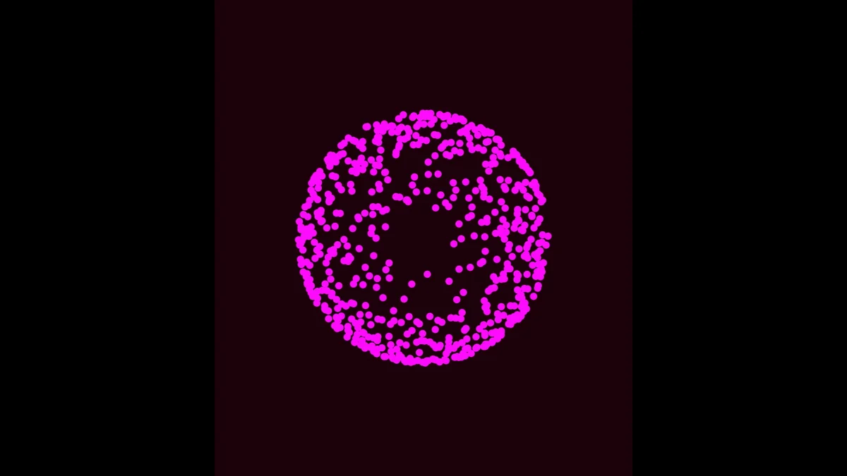 Magenta deeltjesbol op zwart