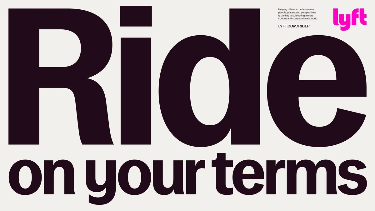Lyft poster: 'Ride on your terms'