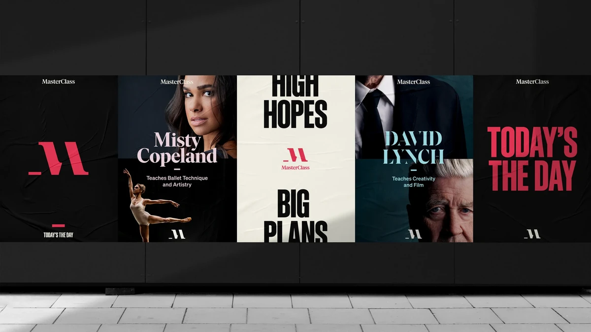 MasterClass website class tiles on black