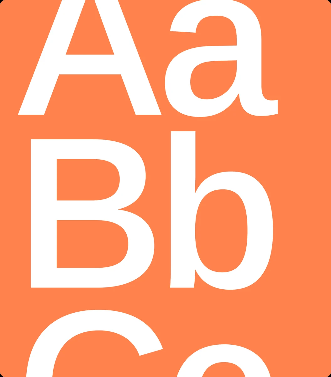 Letterproef 'Aa Bb' in wit op oranje