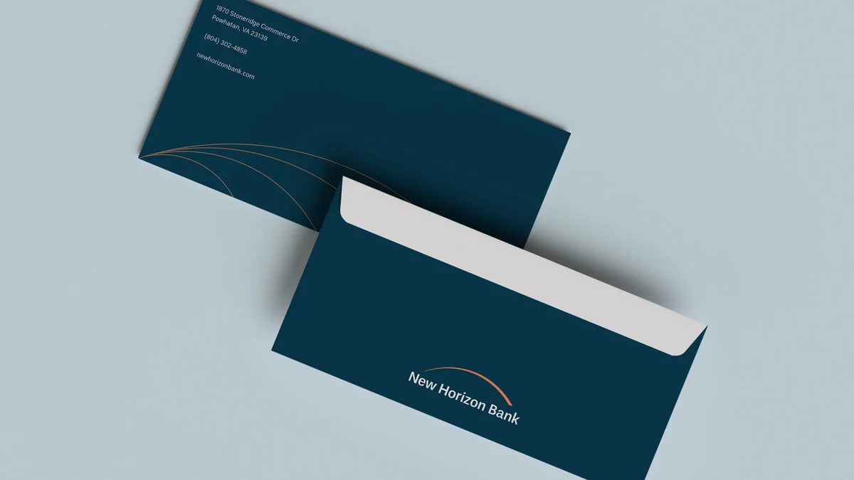 Enveloppen en briefpapier van New Horizon Bank