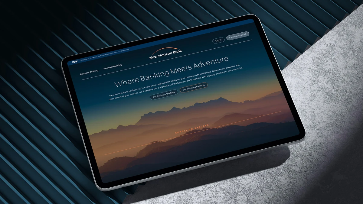 Tablet met online bankieren van New Horizon Bank