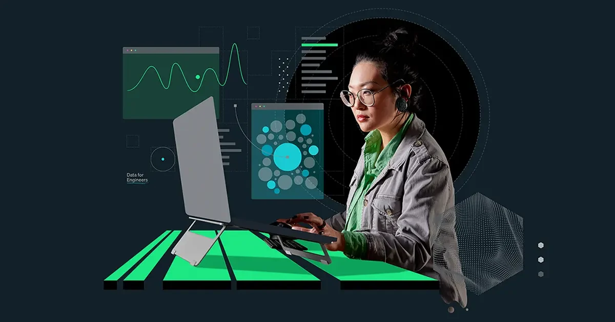 New Relic-campagnebeeld: iemand bij een gloeiend scherm