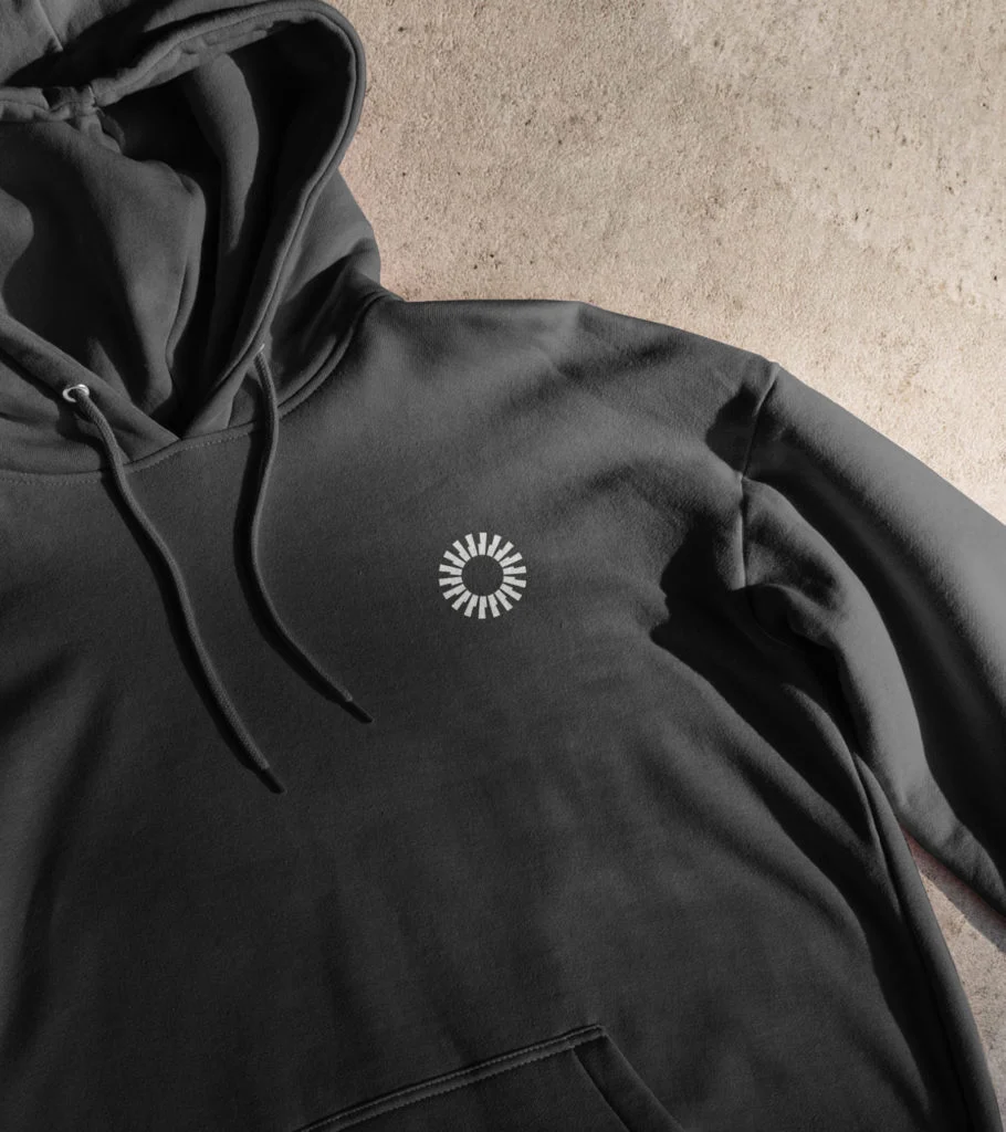 Black hoodie with the Okta mark