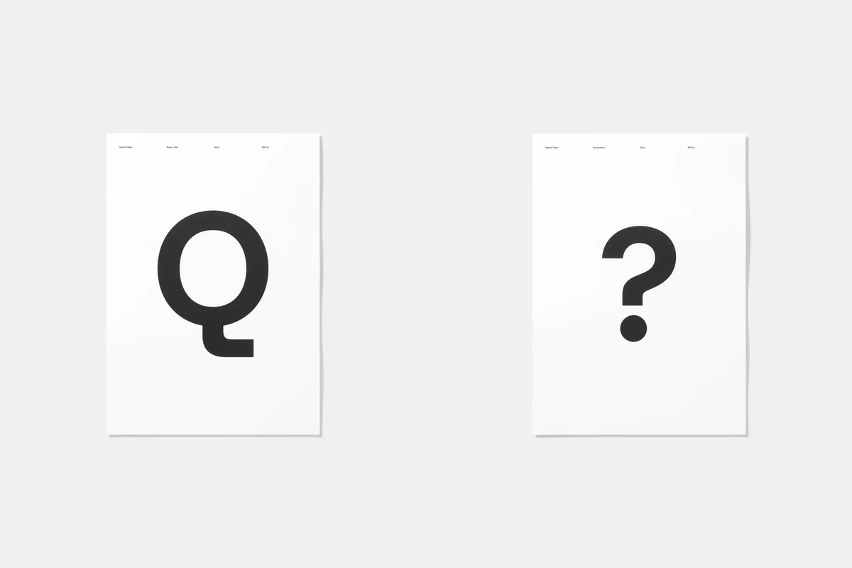 OpenAI Sans 'Q' and '?' glyphs on cards