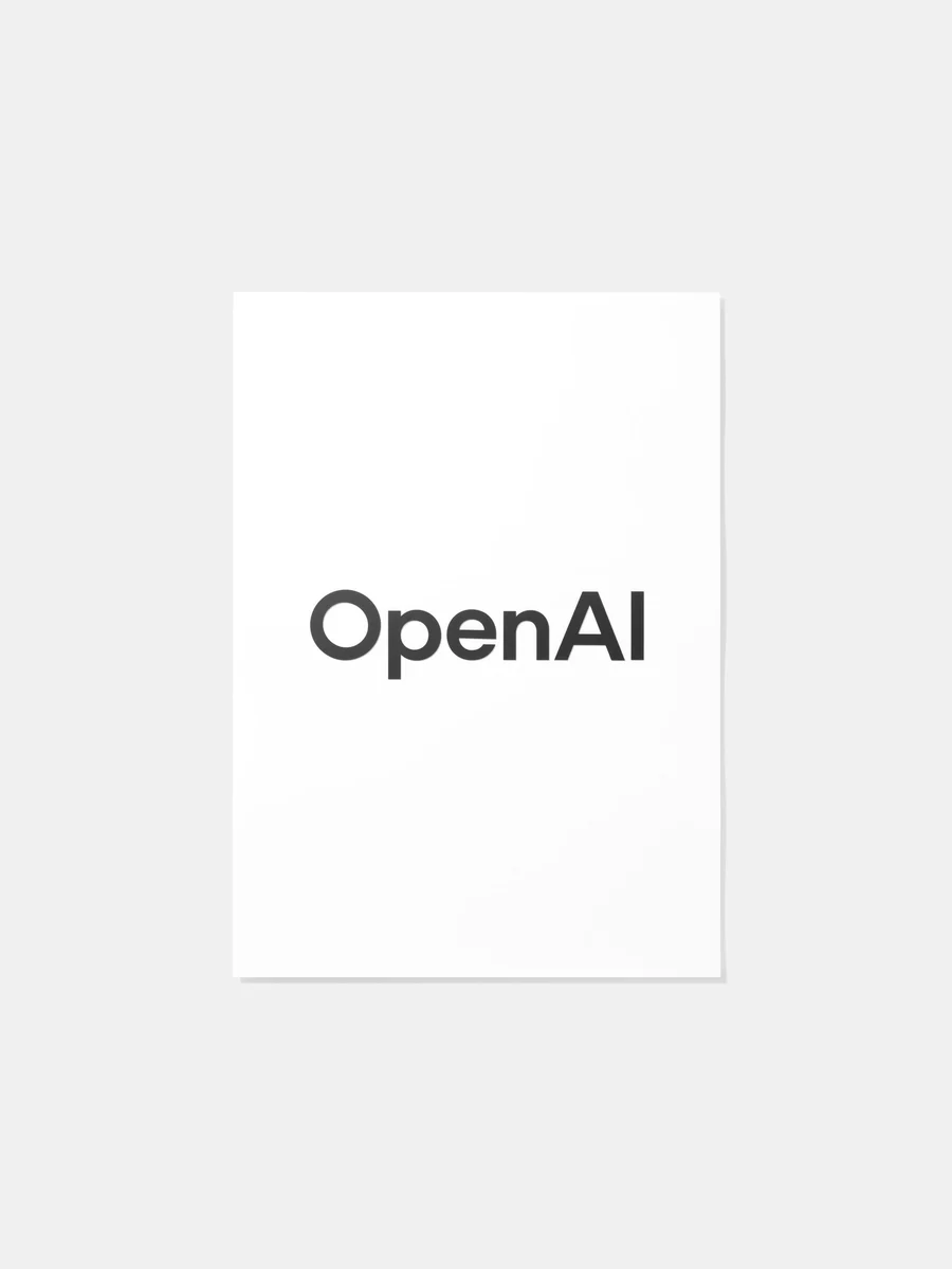 OpenAI wordmark on a white card