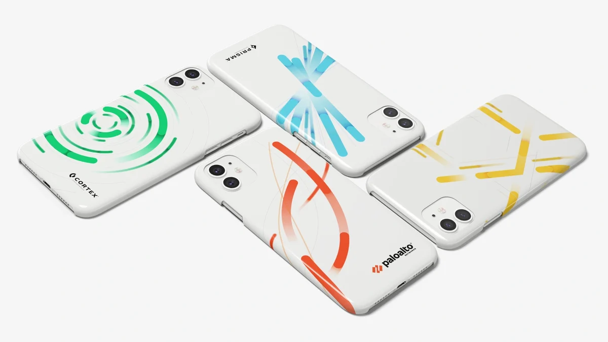 Merkpatroon van Palo Alto Networks op telefoonhoesjes