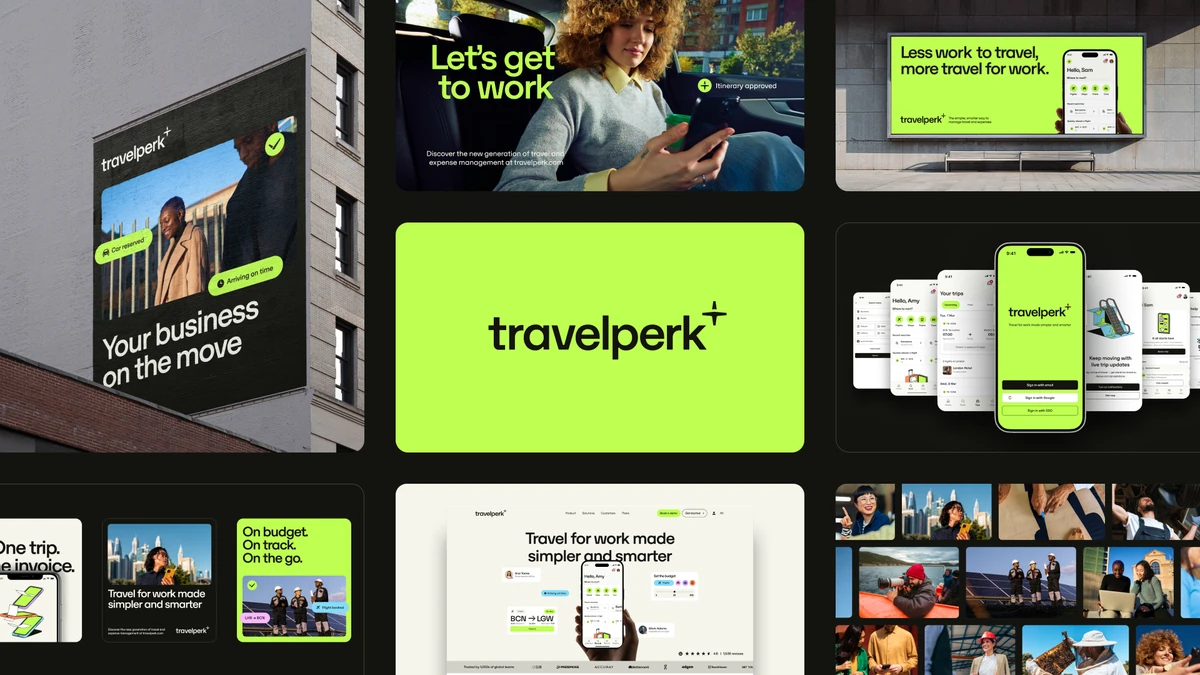 TravelPerk-merktoepassingen op donker
