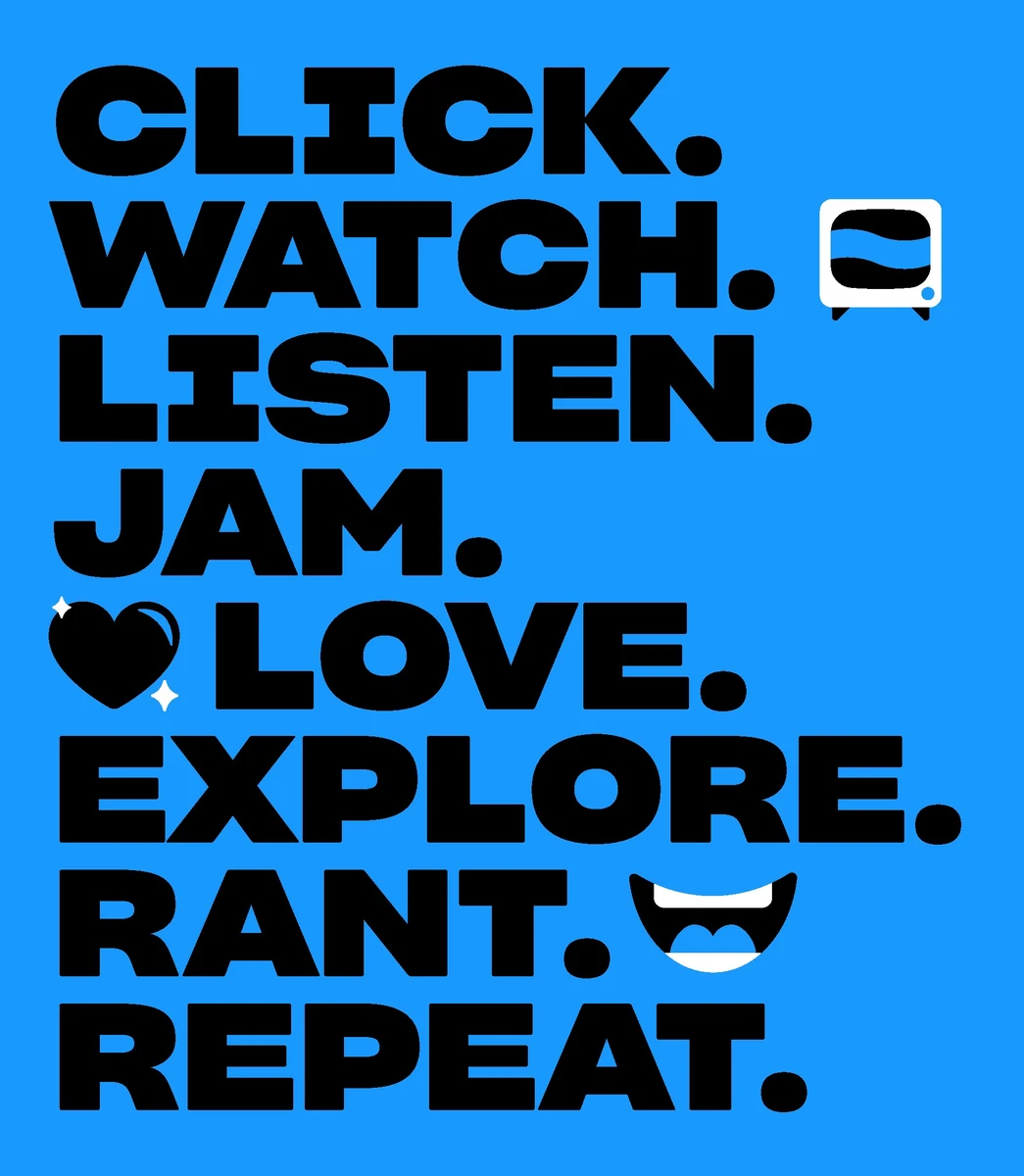 Prime Video poster: 'Click. Watch. Listen. Jam…'