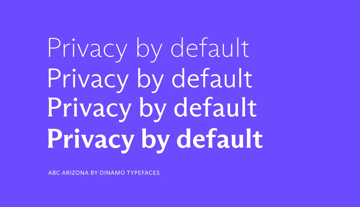 Proton type specimen: 'Privacy by default'