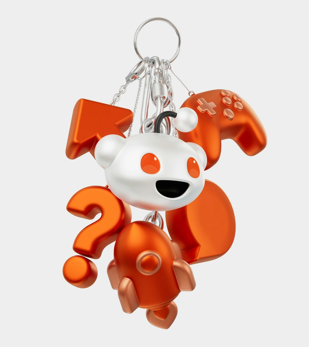 Orange 3D Snoo keychain charm