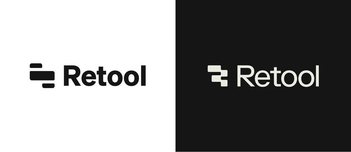 Retool-logo op licht en donker