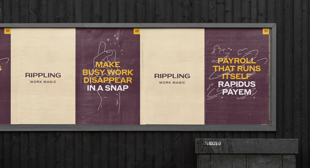 Rippling-posters in een metrostation