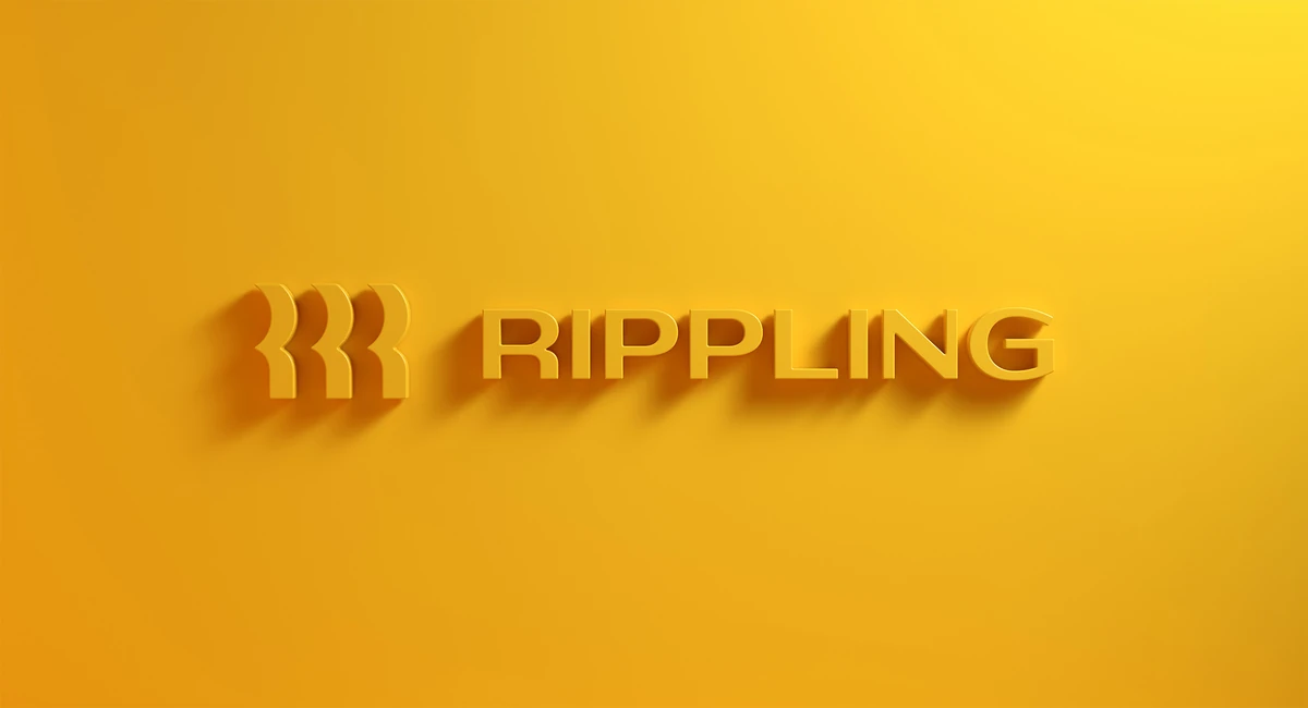 Rippling-woordmerk op goud