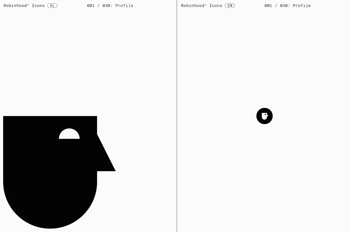 Robinhood illustration style: a bold geometric head